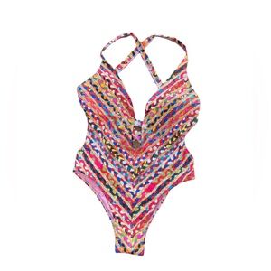 NWOT Sam Edelman Multicolor Patterned Swimsuit